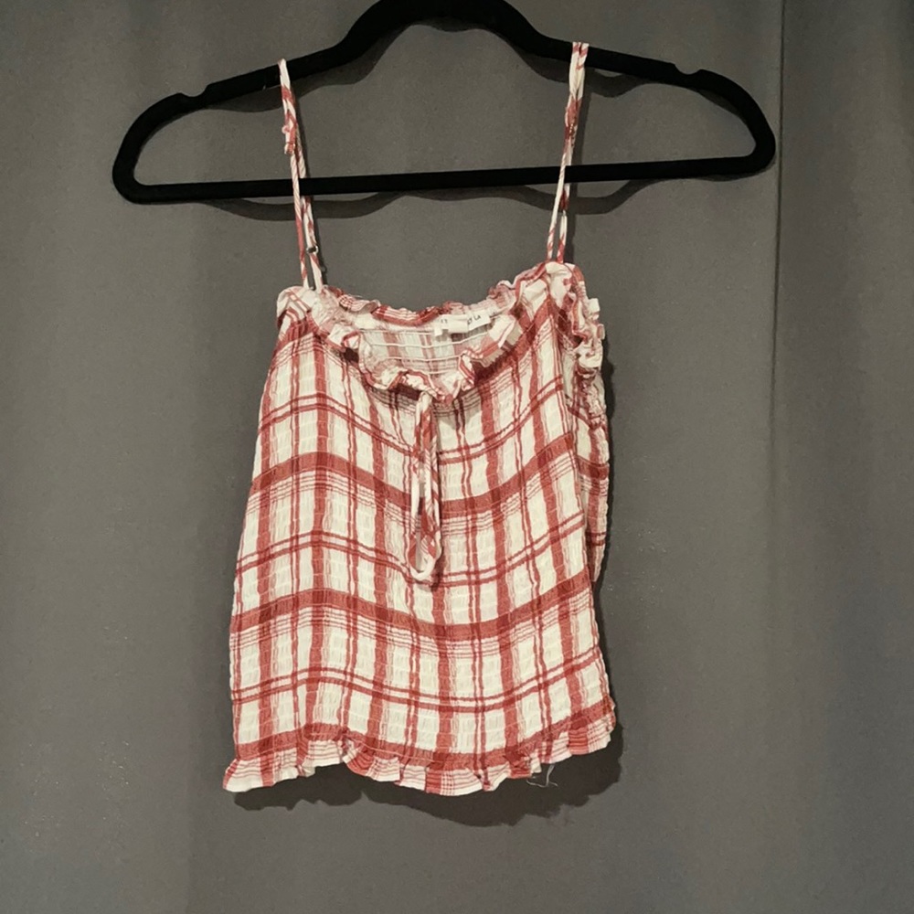 red/white Cotton Candy crop top